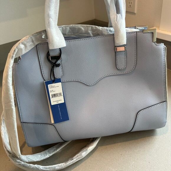 NWT Rebecca Minkoff Leather Soft Blue Amorous Satchel Bag - Picture 7 of 11